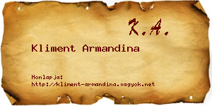 Kliment Armandina névjegykártya